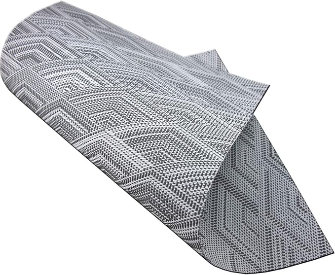 Elegant Placemats Set of 4, Plastic Heat-Resistant Non-Slip Vinyl Place Mats Washable Easy to Clean 18"x12" Placemats for Indoor Outdoor Table Decor (Grey)