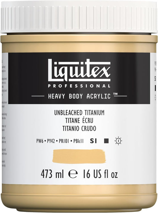 Liquitex Professional Heavy Body Acrylic Paint, 16-oz (473ml) Pot, Unbleached Titanium