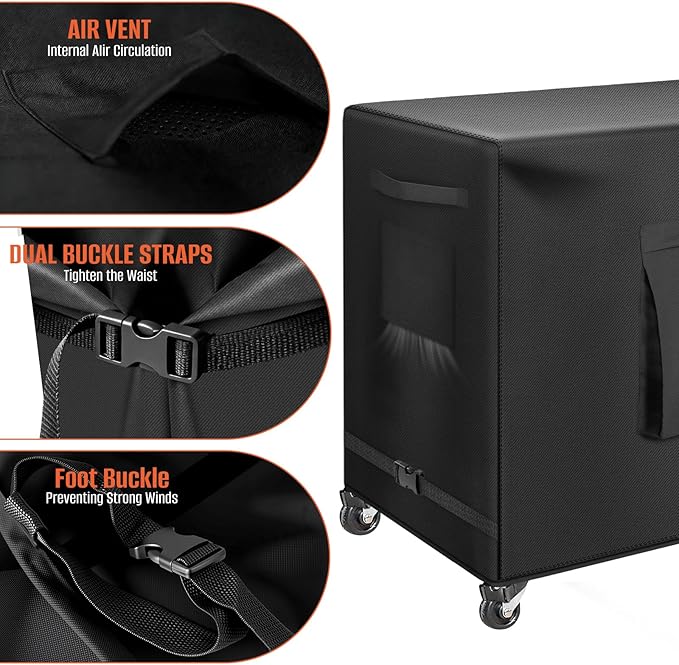Kovshuiwe Outdoor Dining Cart Cover - Heavy Duty Waterproof Cover for Royal Gourmet Cart Flattop Worktable PC3401S & PC3401B, Compatible with 40 inch Outdoor Utility Cart-40 x 24 x 32 Inch