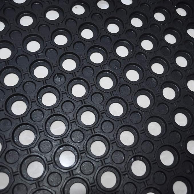Anti-Fatigue Rubber Floor Mat - NANBOWANG Commercial Grade Grease Resistant Non-Slip Recycle Tyre Floor Mats for Restaurant Kitchen Bar Garden Outdoor Wet Area (20"X30")