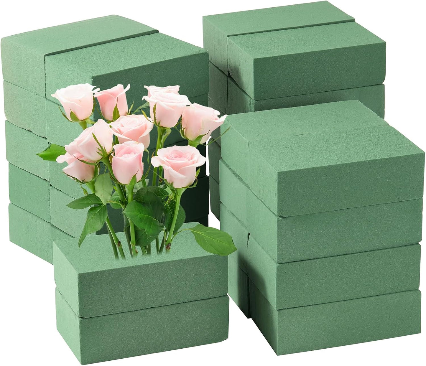 30 Pack Floral Foam Blocks for Fresh and Artificial Flowers – Green Wet Foam for Flower Arrangements, Florist Foam for Centerpieces, Bouquets, Crafts, DIY Cutting