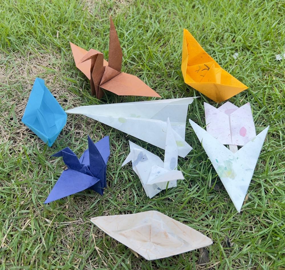 50 Design 50 Sheets A4 Natural Flowers, Leaves, Mulberry Paper Sheets Art Tissue Washi Paper Design Craft Art Origami Suppliers Card Making Writing Printed (Mixed Colors Flowers etc.,)