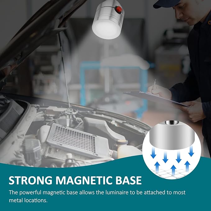 Magnetic Work Light, LED Machine Light with Flexible Gooseneck and Magnetic Base, Shop Tool Lamp for Lathe, Work Bench, Sewing Machine, Grill, Desk, Industrial Lighting Silver