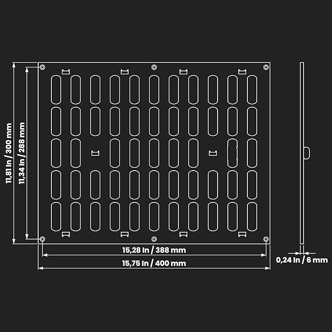 16" x 12" Inch (Outer Dimensions) White Adjustable Air Wall Vent Cover - Indoor Outdoor Metal Grille - Heating, Cooling, Ventilation for Home, Garage, Shed - Open and Close Register 15.72 x 11.81