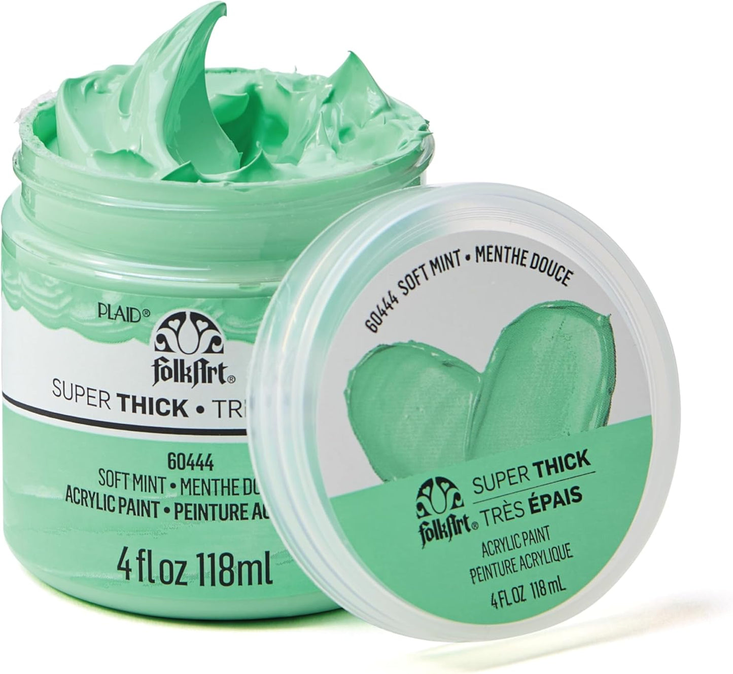 FolkArt Super Thick Acrylic Paint with a Textured Finish, Soft Mint, 4 oz