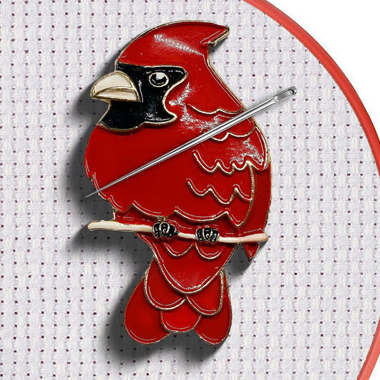 Magnetic Needle Minder Magnet Embroidery Accessories and Supplies Embroidery Needle Holder Cross Stitch Holder Needlework Supplies (Cardinal) (Brid)