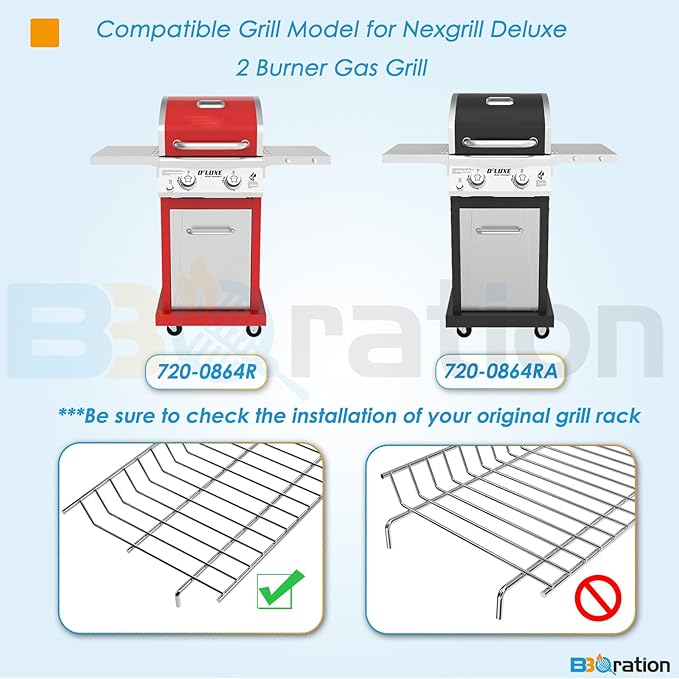 Warming Rack for Nexgrill Grill Parts 720-0864R 720-0864RA, Grill Top Rack for Nexgrill 720-0864R, Grill Warming Rack for Nexgrill Deluxe 2 Burner Replacement Parts