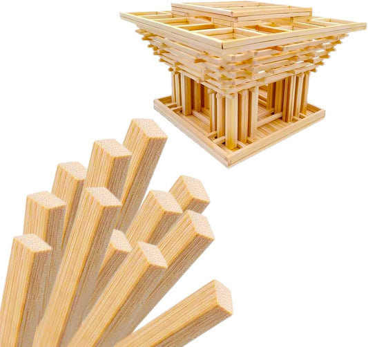 1/4 x 12 Inch 100 PCS Square Dowel Rods Wood Sticks Wooden Dowel Rods Unfinished Bamboo Sticks for Crafts,Home Decor, Model Making and DIYers