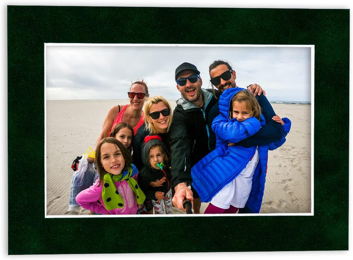 Pack of TEN 11x14 Mats Bevel Cut for 8.5x11 Photos - Acid Free Green Suede Precut Matboards For Pictures, Photos, Framing - 4-ply Thickness