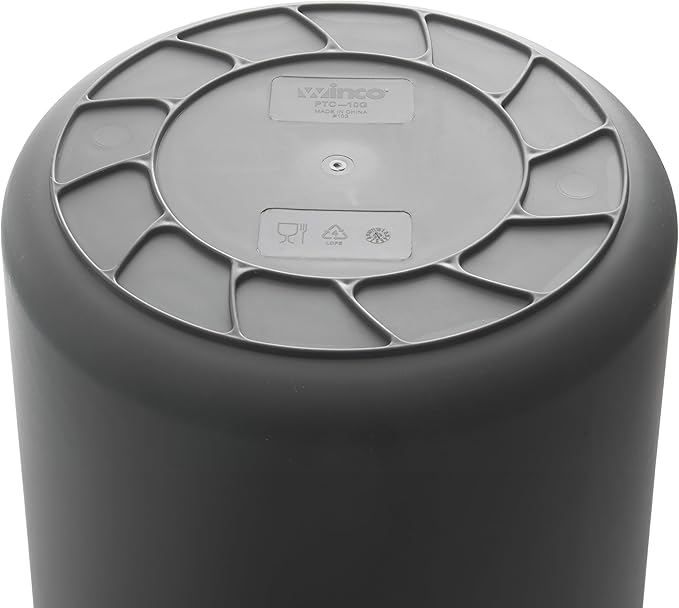 Winco PTC-10G Round Trash Can, 10 Gallon, Plastic, Gray