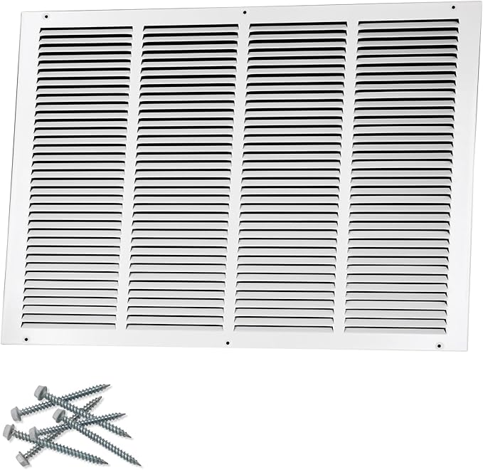 24"W x 18"H [Duct Opening Size] Steel Return Air Grille, Air Return Vent Cover for Ceiling and Sidewall - HVAC Air Vent Covers - [Outer Dimensions: 25.75"W x 19.75"H]