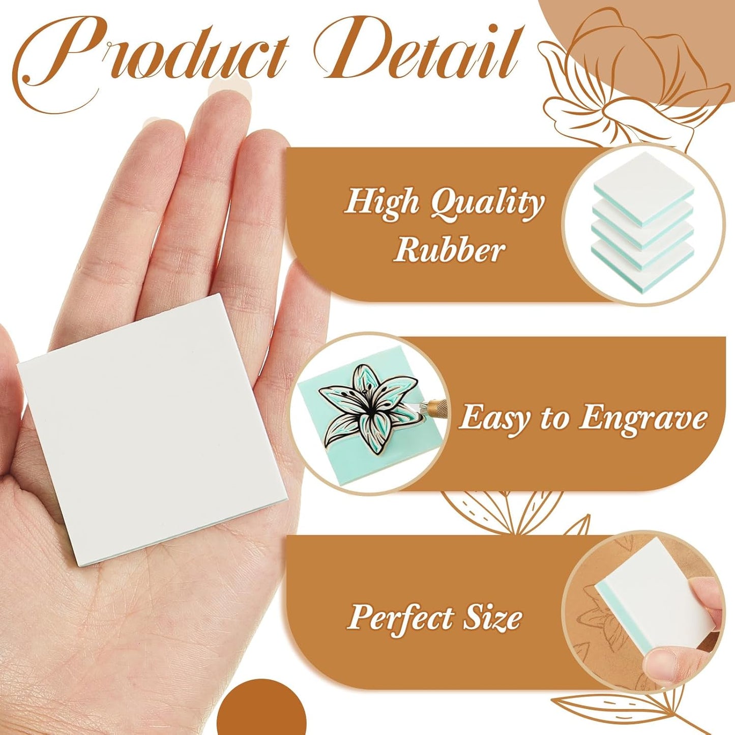 Frienda 72 Pcs 2" x 2" Rubber Carving Blocks Linoleum Blocks for Printmaking, Stamp Making, DIY Crafting, Scrapbook, Painting, Soft and Easy to Carve (White Green)