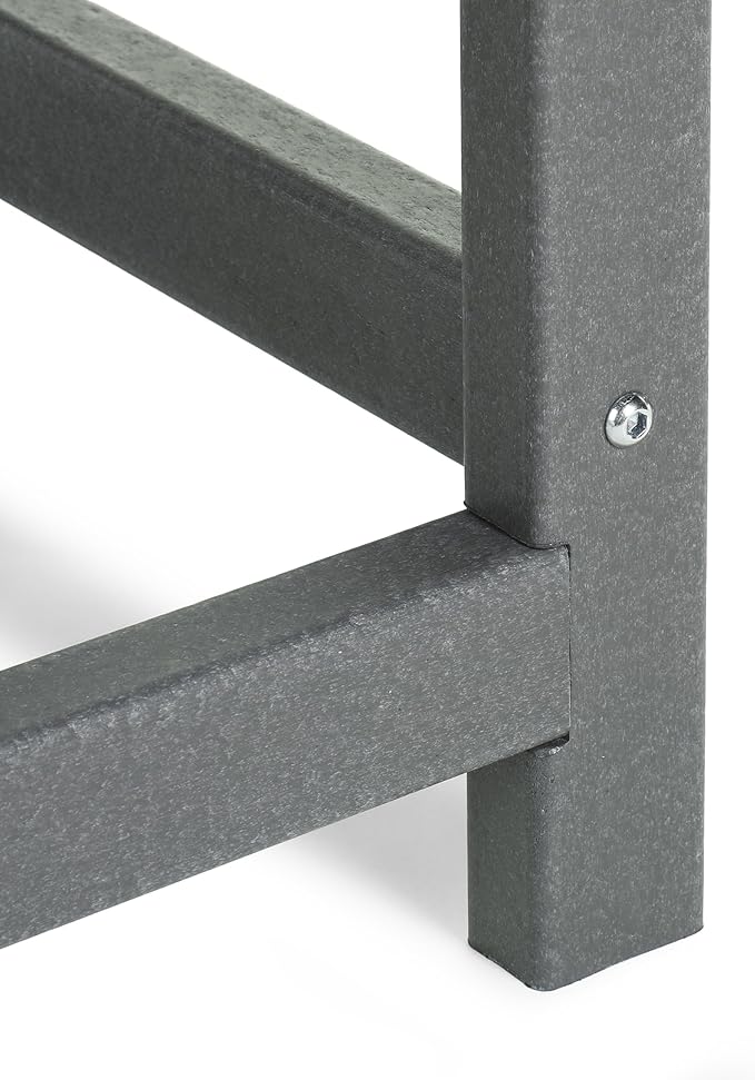 Costaelm Kids Outdoor Side Table, Small Patio HDPE Adirondack Square Table, Porch End Table for Outside Pool Garden, Gray