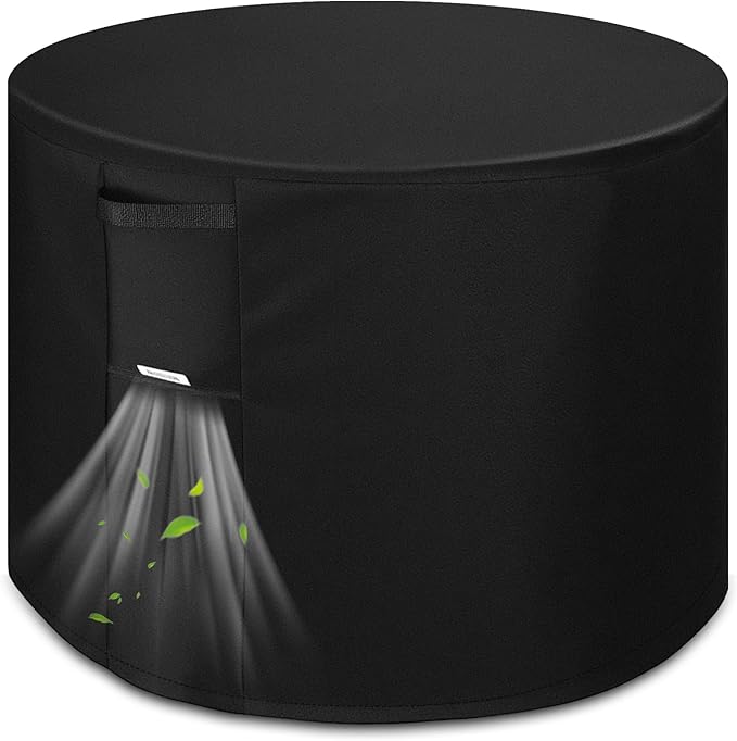 Fire Pit Cover Outdoor Round 32"D X 24"H Heavy-Duty Waterproof 600d Oxford Fading Resistant Tear-Resistant Patio Gas Fire Pit Table Cover