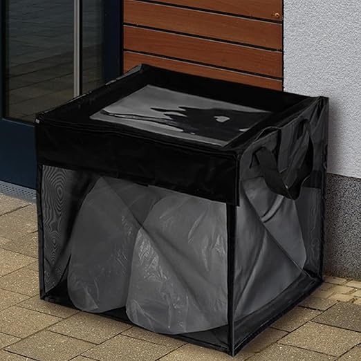 Outdoor Garbage Can - Large 125l Foldable Trash Container, Sturdy Lid Wastebasket, Multipurpose Recycling Bin, Sturdy Heavy Duty Design, Perfect Lawn Patio Kitchen Bathroom Garage Rv Use