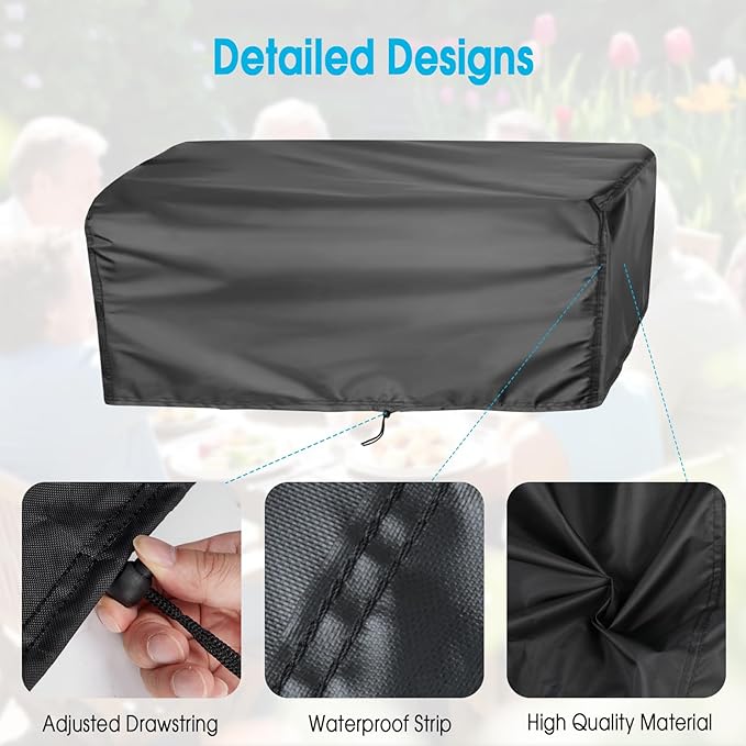 Grill Cover for Royal Gourmet GT2005 2-Burner Portable Propane Gas Grill, Outdoor Gas Grill Cover Waterproof Tabletop Grill Covers - 26" L×19" W×10" H, Black
