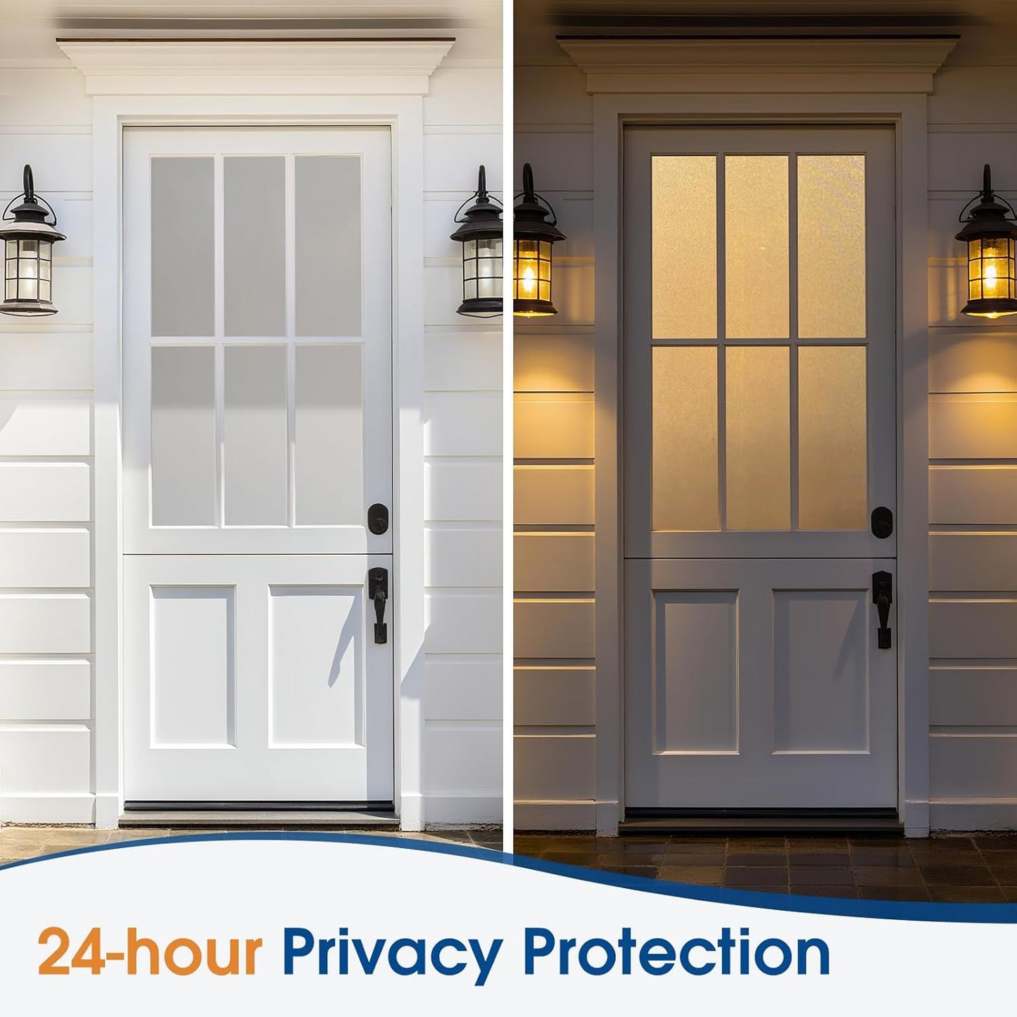 Homein Frosted Glass Window Privacy Film with Tools UV Blocking Privacy Film for Glass Windows, Static Cling No Glue Removable Reusable Anti Glare for Home Day and Night, Pure 23.6x157.4 inch