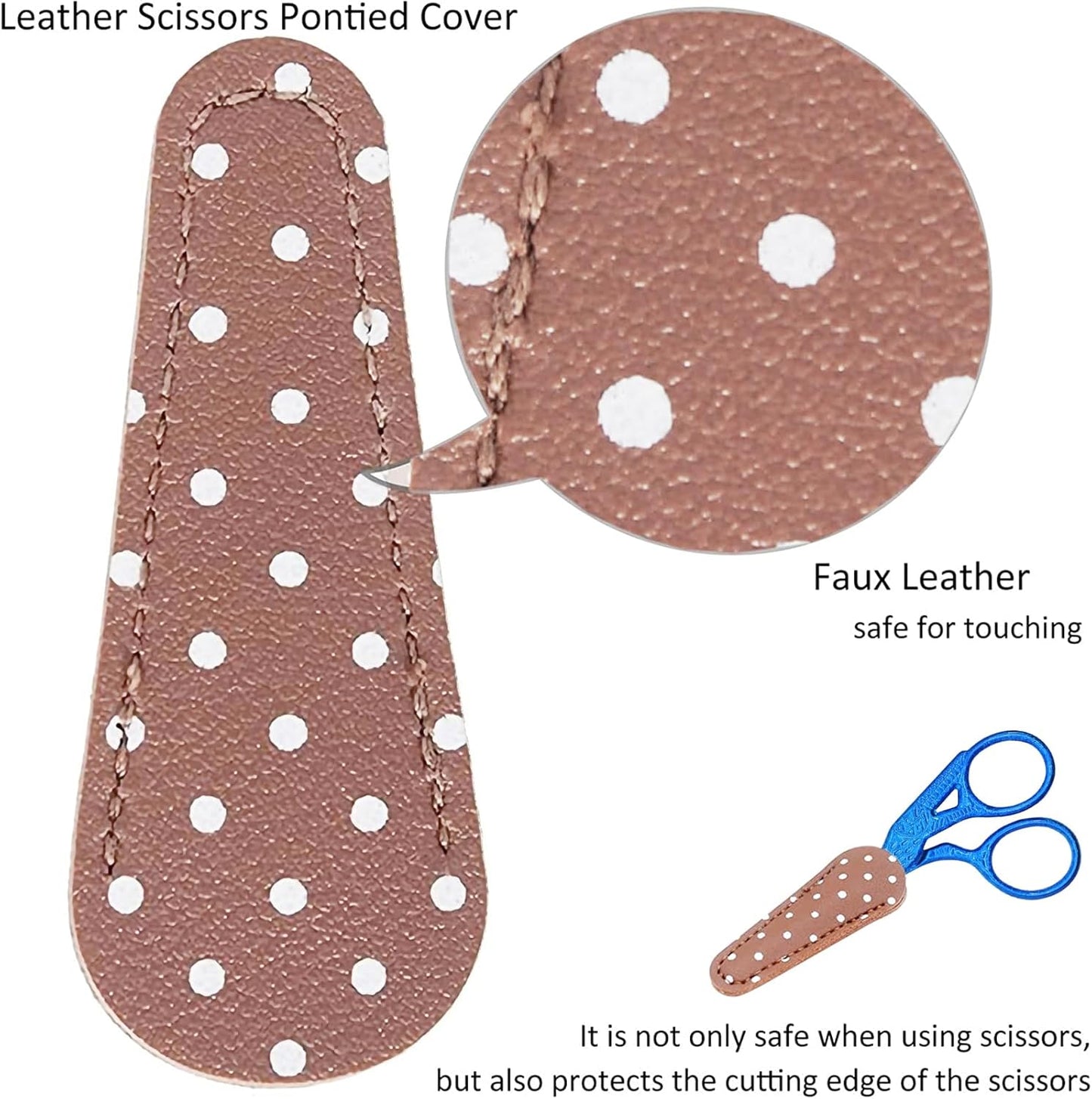 BIHRTC 3.6Inch Embroidery Vintage Stork Scissors Sharp Tip Stainless Steel Scissors with Leather Cover for Threading Cross Stitch Cutting Sewing Handcraft Craft Art Work