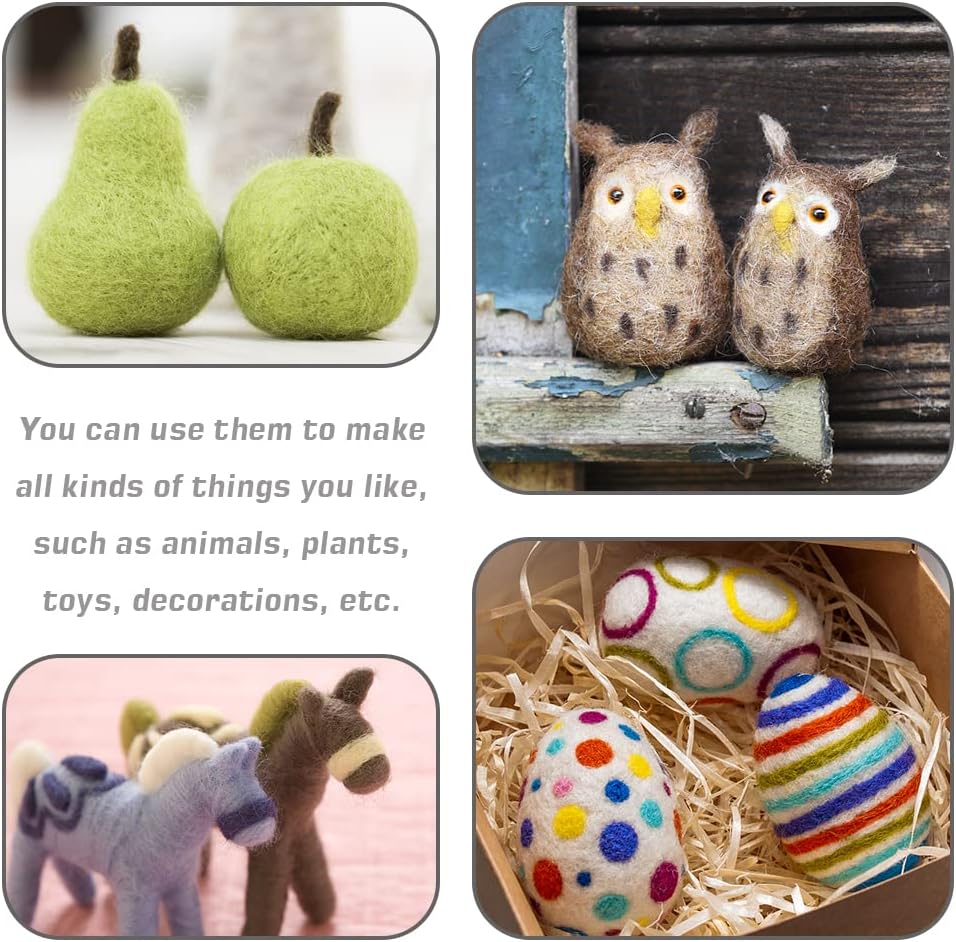 Wonvoc Needle Felting Wool 2.82oz/80 g, 8 Colors Nature Wool Roving Yarn, Hand Spinning Wool Roving Wool Yarn for DIY Craft Materials (Winter)