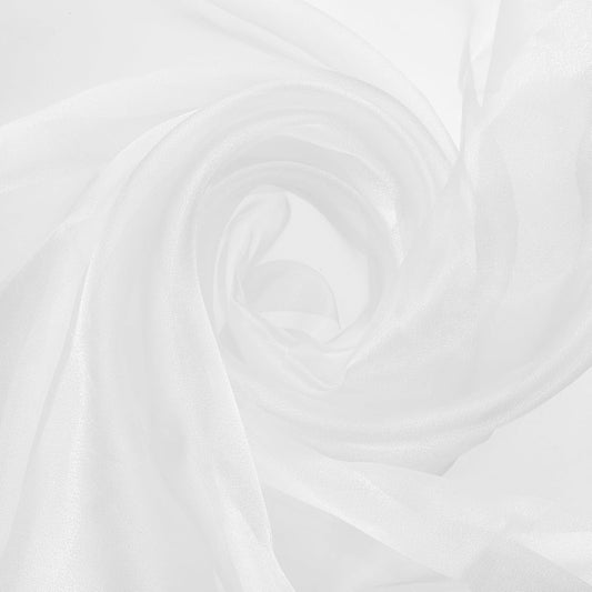 MECCANIXITY Iridescent Sheer Organza Fabric, 2 Yards x 59 Inches Solid Holographic Shiny Fabric Organza Cloth for Wedding, Curtains, Costume, Photo Background, White