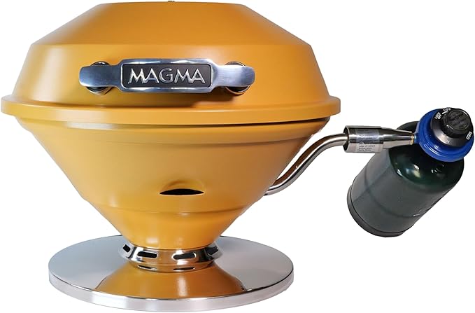 Magma C10-105-MUS Mustard Beach Fire Gas Grill | Portable Gas BBQ | Compact Propane Grill | Stylish Outdoor Cooker