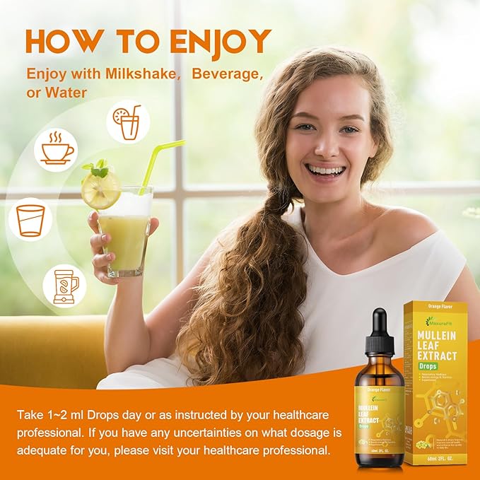 Mullein Drops for Lungs Liquid - Support Respiratory Herbal Supplement,Mullein Leaf Extract for Lungs Cleanse with Cordyceps, Marshmallow Root & Licorice Root Extract 4 fl oz 2 Pack