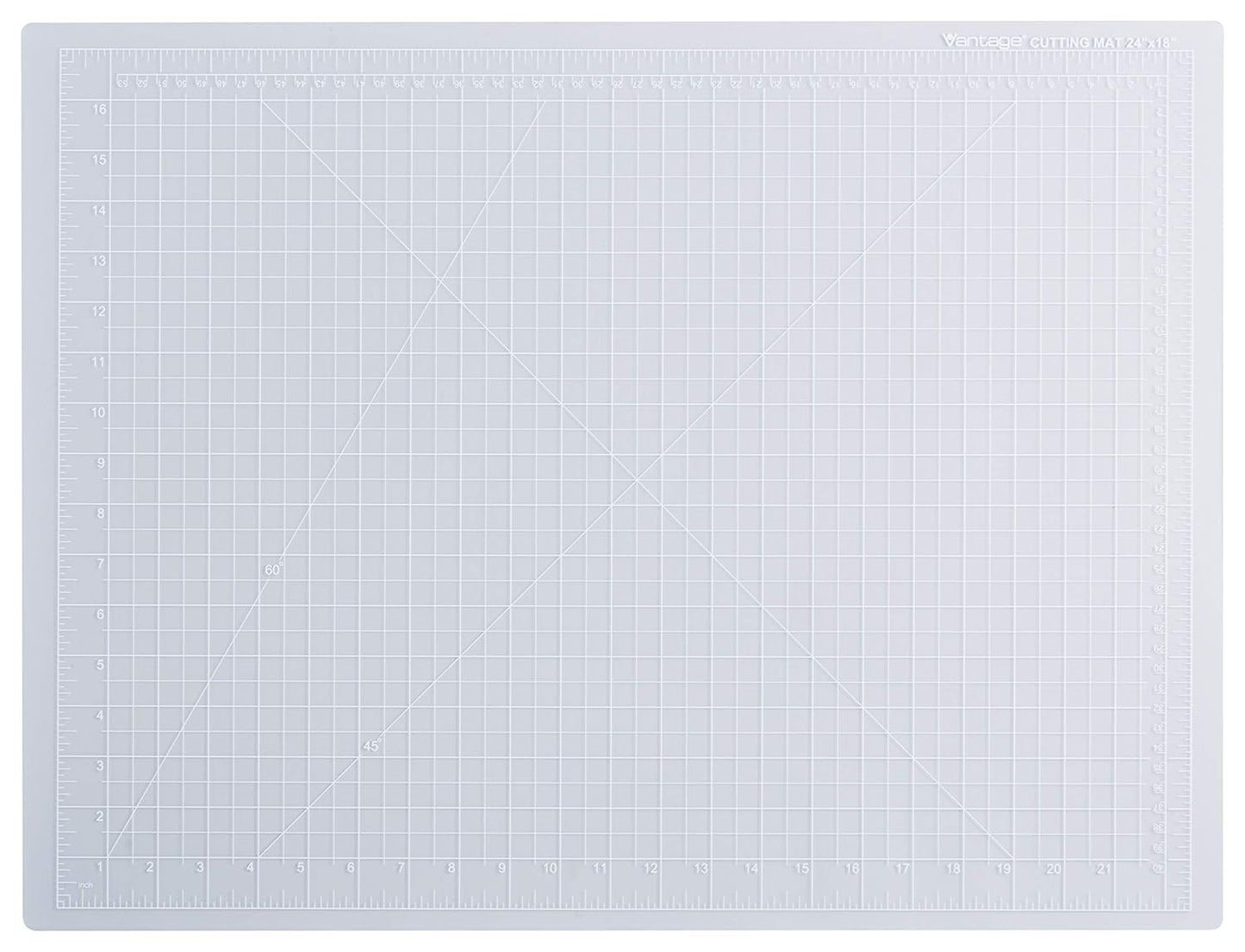 Dahle Vantage 10682 See-Through Premium Self-Healing Cutting Mat, 18"x24", 1/2" Grid, 5 Layers for Max Healing, Perfect for Crafts & Sewing, Clear