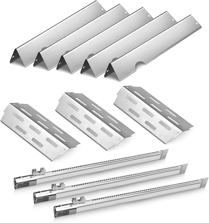 Grill Replacement Parts for Weber Genesis II 300 Series, 17" Flavorizer Bars and Heat Deflector 3 Burner Tubes for Weber Genesis 2 E310 E330 S335 LX 340 GS4 66032 66040 67490, Stainless Steel