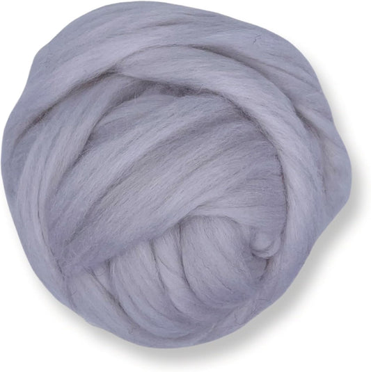 Revolution Fibers Dyed Corriedale Wool | 8.2 Ounces of Premium Combed Wool Top | 26 Micron, 100% Pure Corriedale Wool Roving, Ethically Sourced (Lightning White)