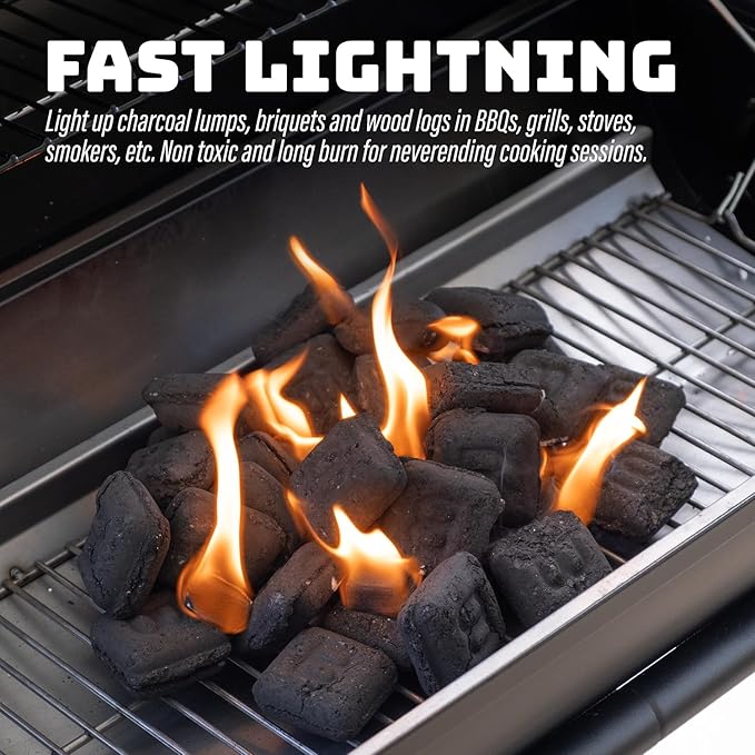 Fire Starter Squares (200 Pack) - Fire Starters for Fireplace, Grill, BBQ, Camping, Wood Stove and Bonfire Accessories - Odorless & Water Resistant