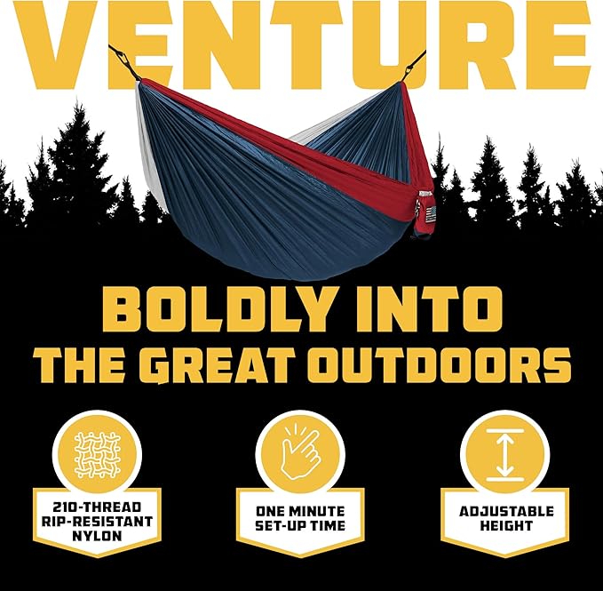 Wise Owl Outfitters Camping Hammock – 500lbs Portable Hammock with Tree Straps - Travel, Backpacking, Hiking, Outdoors Camping Gear - Single or Double