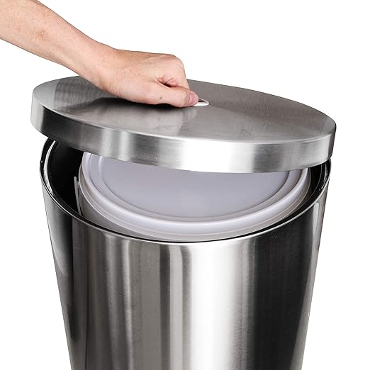Stainless Steel Floor Stand Wipe Dispenser with Built-in Trash Can: Fits Sanitizing and Disinfecting Wipe Refill Rolls - Perfect for Gyms, Schools, Offices, Commercial Facilities