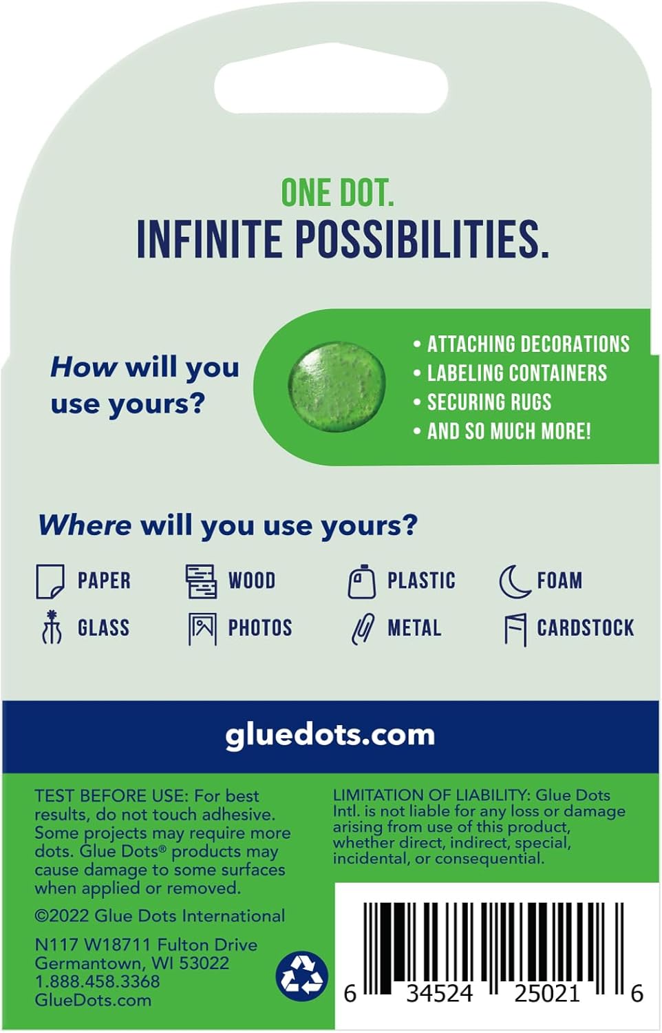 Glue Dots, Roll for everyday uses, 3-pack, ½”, .5 Inch, 900 Total Dots, Movable, Repositionable, Multi-Functional, Label Containers, Glue Stick and Tape Alternative, Clear