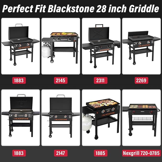 Utheer Upgraded Folding Front Shelf for Blackstone 28 Inch Griddle 1883 2415 2311 2269 1883 2147 1885, Heavy-Duty 29" × 7" Steel Prep Table, 60 lb Load, Space-Saving Fold-Flat Work Surface