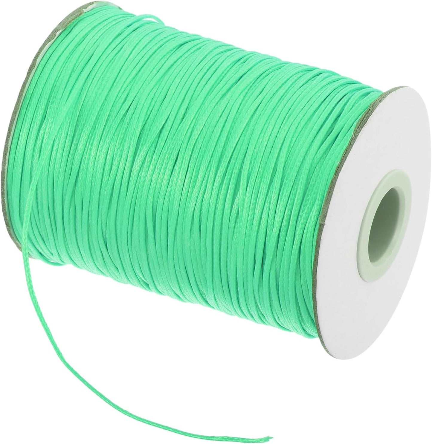 MECCANIXITY Waxed Cord 1.2mm Waxed Polyester Cord 175 Yard Wax String for Bracelet Making,Necklaces, Beading,Jewelry Making and DIY Crafts(Bright Green)