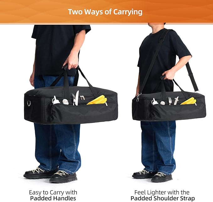 NOELIFE Carry Bag for Ooni Volt 12 Electric Pizza Oven - Portable Carrying Case with PE Foam Lining for Ooni Volt Accessories, Built-in Pockets, Suitable for Indoor & Outdoor Use (Bag Only)