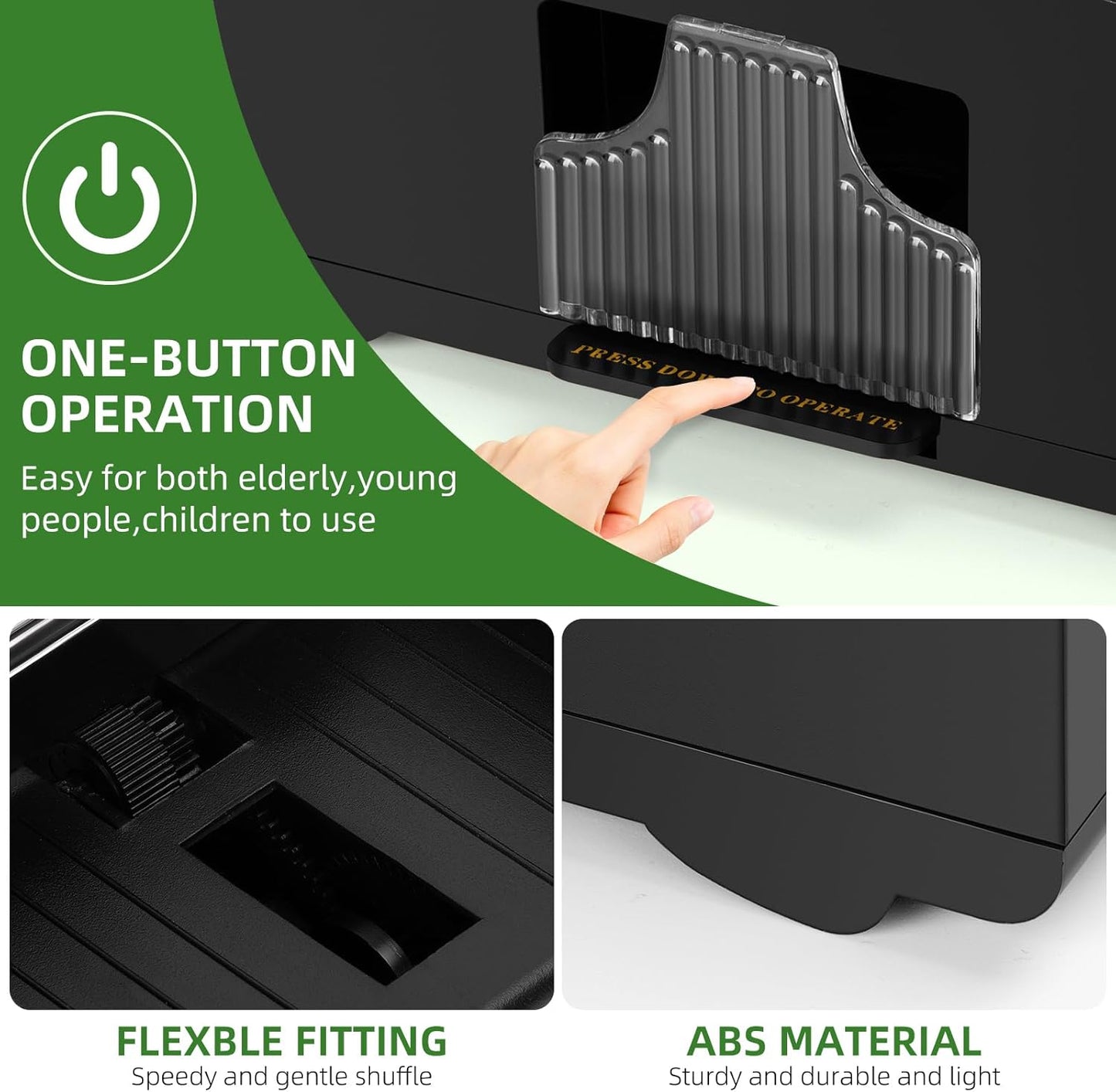 Automatic Card Shuffler 1/2/4/6 Decks,Battery Operated Electric Playing Card Shuffler for UNO,Casino Card Game,Poker,Phase 10,Blackjack,Texas Hold'em,Home Card Games