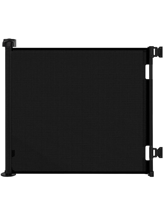 Retractable Baby Gate for Stairs & Doorways, 55" Wide x 33.6" Tall Easy Installation Mesh Dog Gate for Indoor & Outdoor Use,Pet and Dog Safety Gate for Hallways(Black)