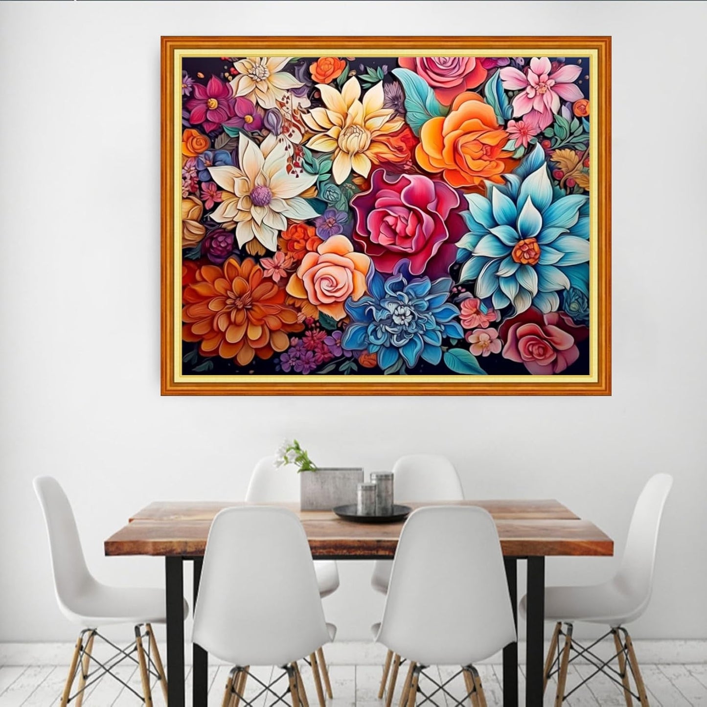 Dooxvey Cross Stitch Kits for Adult Beginners - Full Range of Stamped Kits, Needlepoint & Embroidery Kits - 11CT Cross Stitch Patterns - Magic Flower 16x20 inch