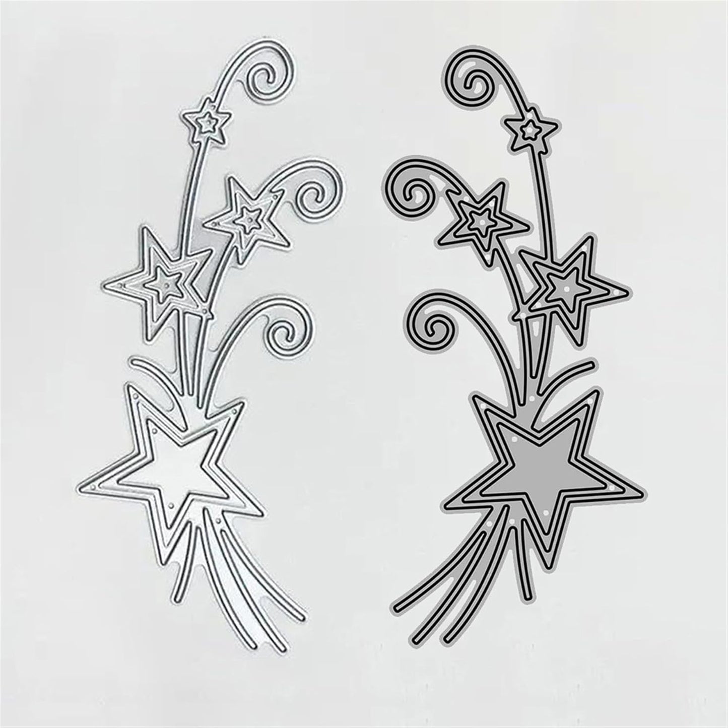 Metal Cutting Dies DIY Embossing Stencil Template Scrapbooking Card Making Mold Photo Album Arts Crafts Tools (Star Ribbon-5.6x12.7cm)