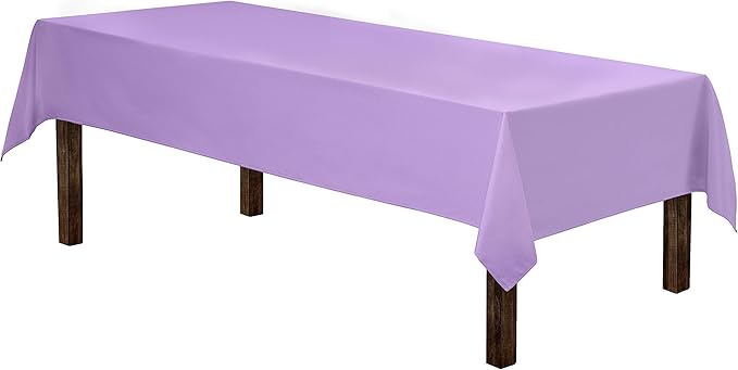Gee Di Moda Rectangle Tablecloth - 60 x 102 Inch Lavender Table Cloth for 6 Foot Rectangle Tables - Heavy Duty Washable Fabric - for Holiday Party, Dinner, Weddings, Baby Shower & Events