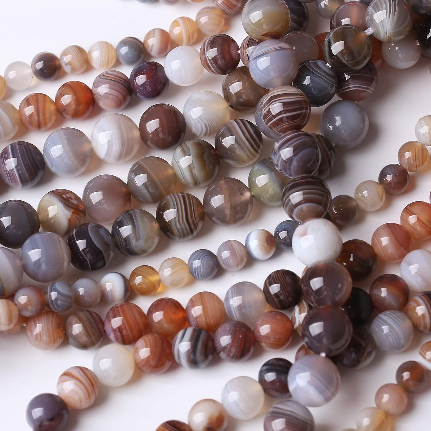 32PCS 12MM Red Coffee Agate Beads-Multicolo Stone Beads Energy Healing Beads for DIY Jewelry Bracelet Necklace Making for Jewelry Making15Inch