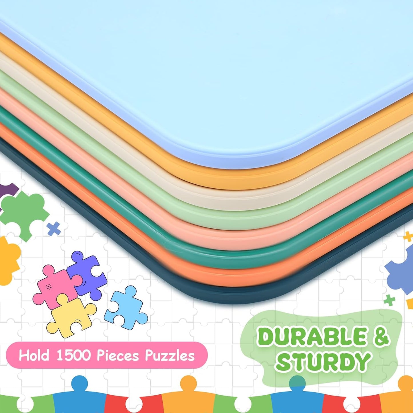 8 Pcs 15'' x 10.5'' Extra Large Puzzle Sorting Trays Stackable Puzzle Trays for Sorting Piece Sorter Jigsaw Storage Accessory for Sorting 2000/3000/5000/6000 Pieces