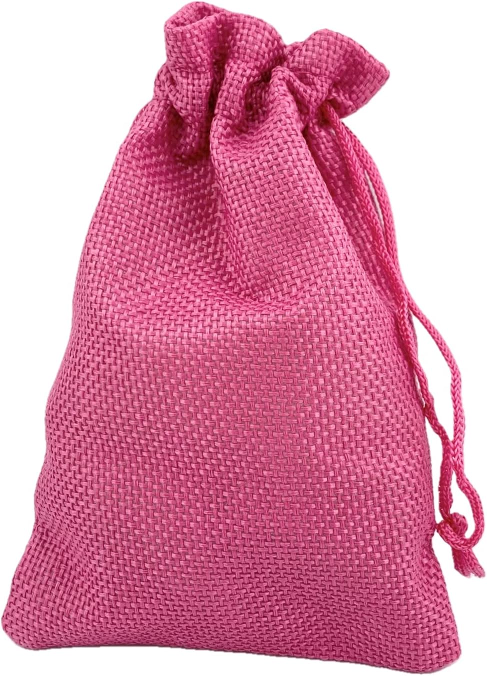 Palmhomee Pack of 25 Burlap Gift Bags with Drawstring Linen Jewelry Pouches Wedding Hessian Jute Bags for Birthday Jewelry and Treat Pouches Party Wedding Favors Gift Art and DIY Craft (4x5.6 Inch, Fuchsia)
