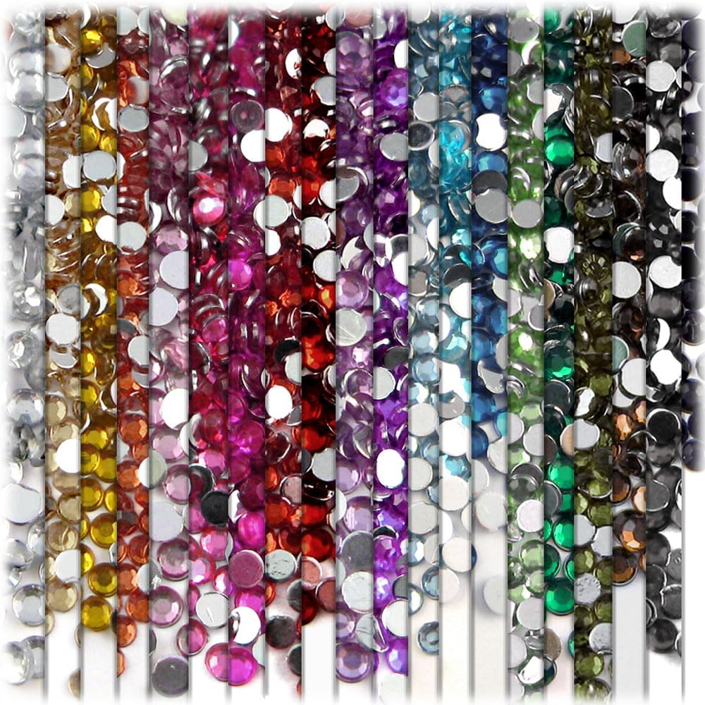 The Crafts Outlet 1,440pc Rhinestones Round 3mm (10ss) Flatback Aqua Blue AQA