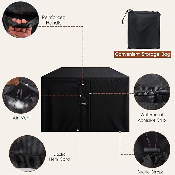 Outdoor Fire Pit Cover Square 44"L x 44"W x 24"H Heavy-Duty Waterproof 600d Oxford Fading Resistant Tear-Resistant Patio Gas Fire Pit Table Cover Coffee Table Cover