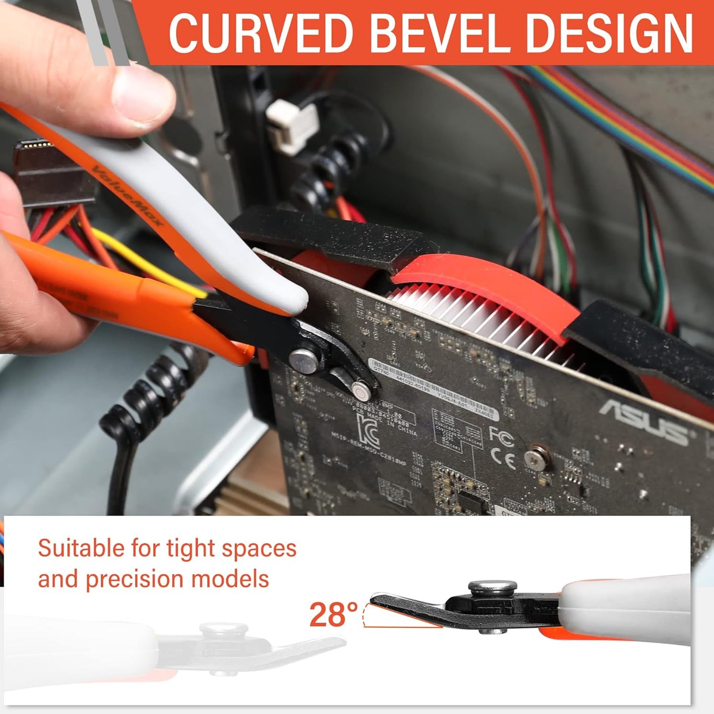 ValueMax Flush Wire Cutters, 3 Pack 5 Inch Precision Micro Cutter Anti-Slip Flush Cut Pliers, Diagonal Side Cutters for Electronics, Aluminum, Jewelry, 3D Printing, and Soft Copper Wire