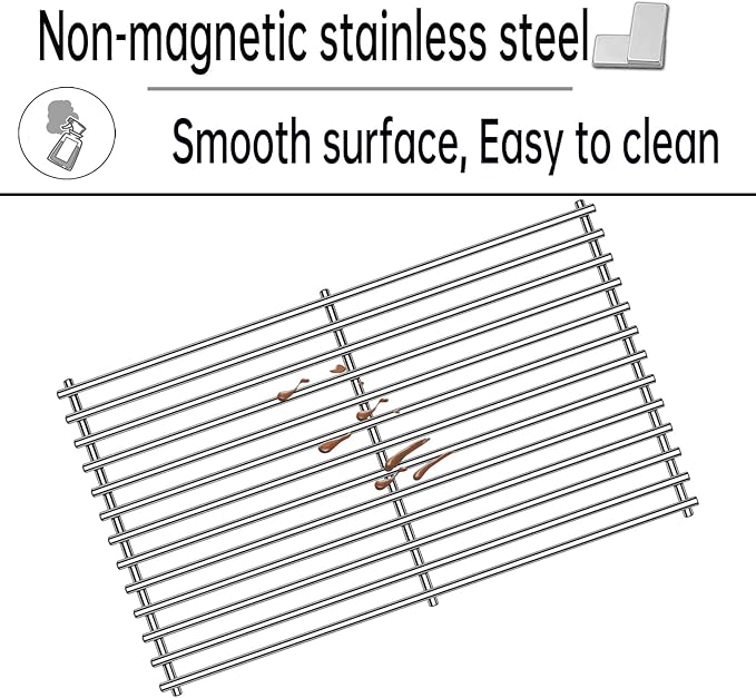 Kalomo Stainless Steel Grill Grates Grill Replacement Parts for BBQ Backyard Grill BY14-101-001-099 GBC1440WRSB-C GBC1449WBS-C GBC1449WRS-C, Uniflame GBC1030WRS-C GBC1134WRS Cooking Grids Accessories