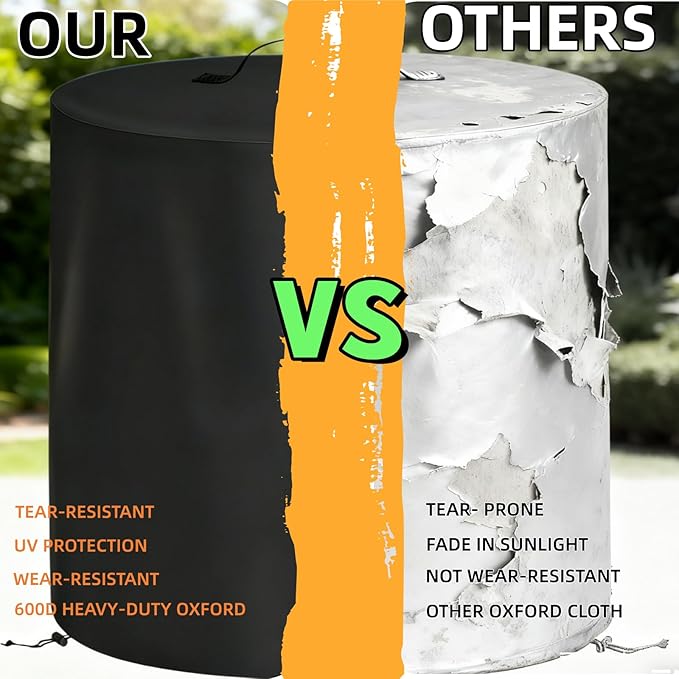 Fire Pit Cover for Ninja Fireside 360 -600D Oxford Heavy-Duty Waterproof and Dustproof Cover with Lift Handle, Double Drawstring Hem , All-Weather Protection Compatible with Ninja Fire Pit