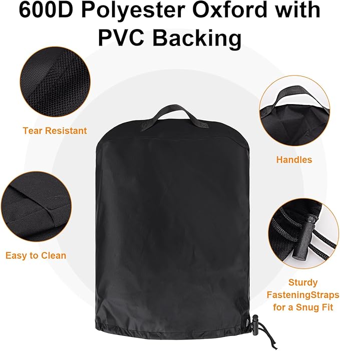 Fire Cover for Ninja Fireside360: Outdoor Heavy Duty 600D Oxford with PVC Backing, Waterproof & Dustproof, Dual Handles, Dual Drawstring Hem, Fits for Fireside360 Fire Pit